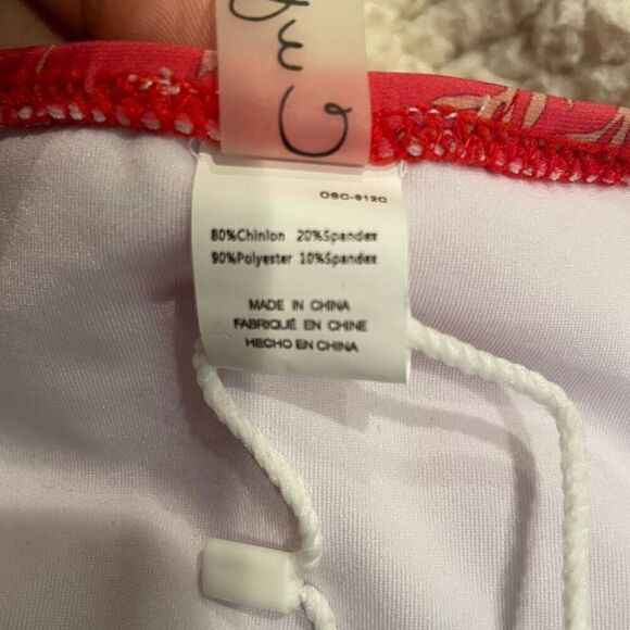 Cupshe Womens High Waist Bikini Bottom XXL Pink Black Floral Moderate Coverage - Picture 4 of 6